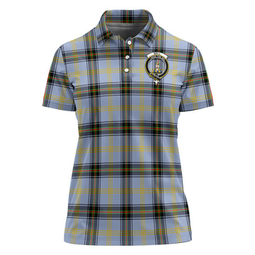 Bell Tartan Polo Shirt with Family Crest For Women