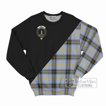 Bell Tartan Sweatshirt with Family Crest and Military Logo Style - Tartanvibesclothing Shop