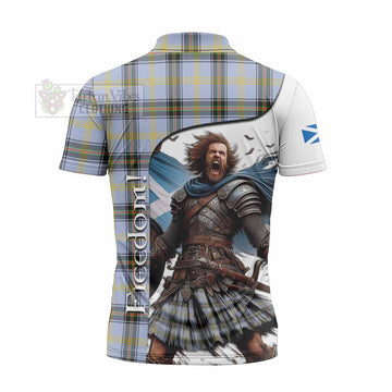 Bell Crest Tartan Zipper Polo Shirt Inspired by the Freedom of Scottish Warrior