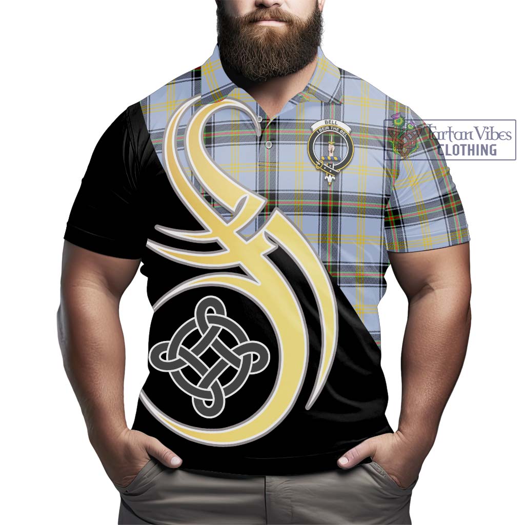 Bell Tartan Polo Shirt with Family Crest and Celtic Symbol Style - Tartan Vibes Clothing