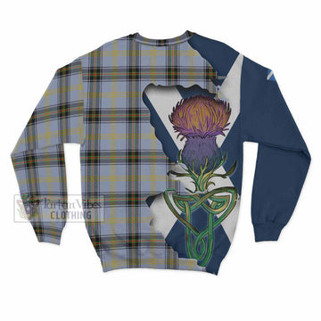 Tartan Vibes Clothing Bell Tartan Family Crest Sweatshirt Scottish Thistle Celtic Inspired