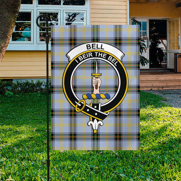 Bell Tartan Garden Flag with Family Crest