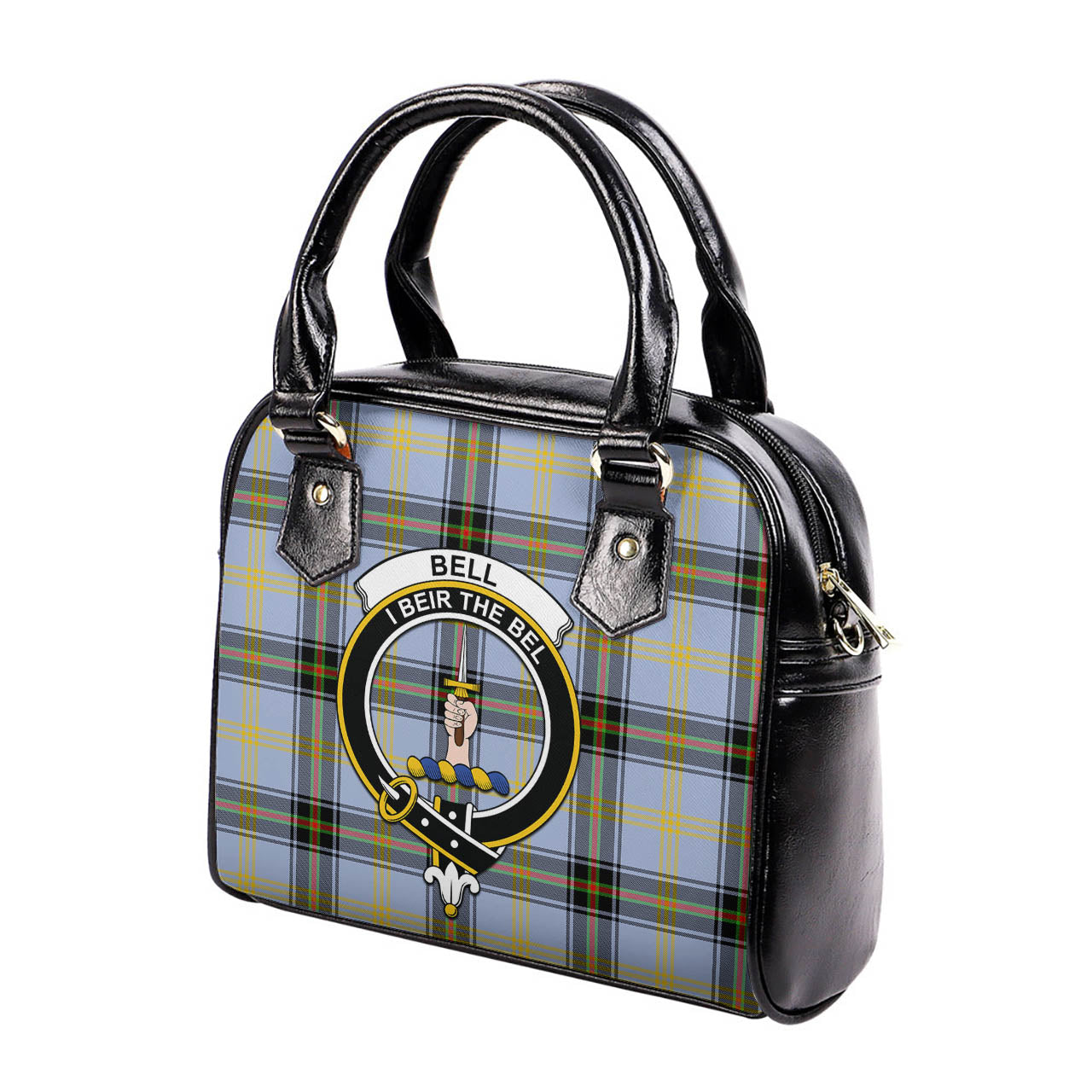 Bell Tartan Shoulder Handbags with Family Crest - Tartanvibesclothing