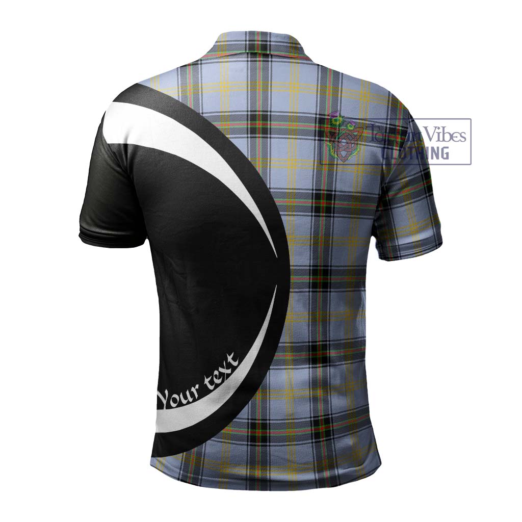 Bell Tartan Men's Polo Shirt with Family Crest Circle Style - Tartan Vibes Clothing