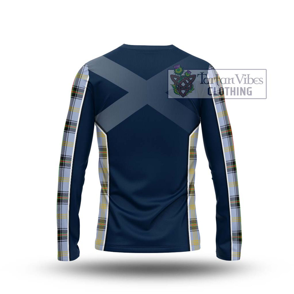 Bell Tartan Long Sleeve T-Shirt with Family Crest and Lion Rampant Vibes Sport Style - Tartan Vibes Clothing