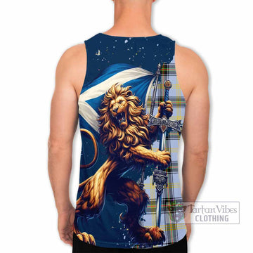 Tartan Vibes Clothing Bell Tartan Family Crest Men's Tank Top with Scottish Majestic Lion