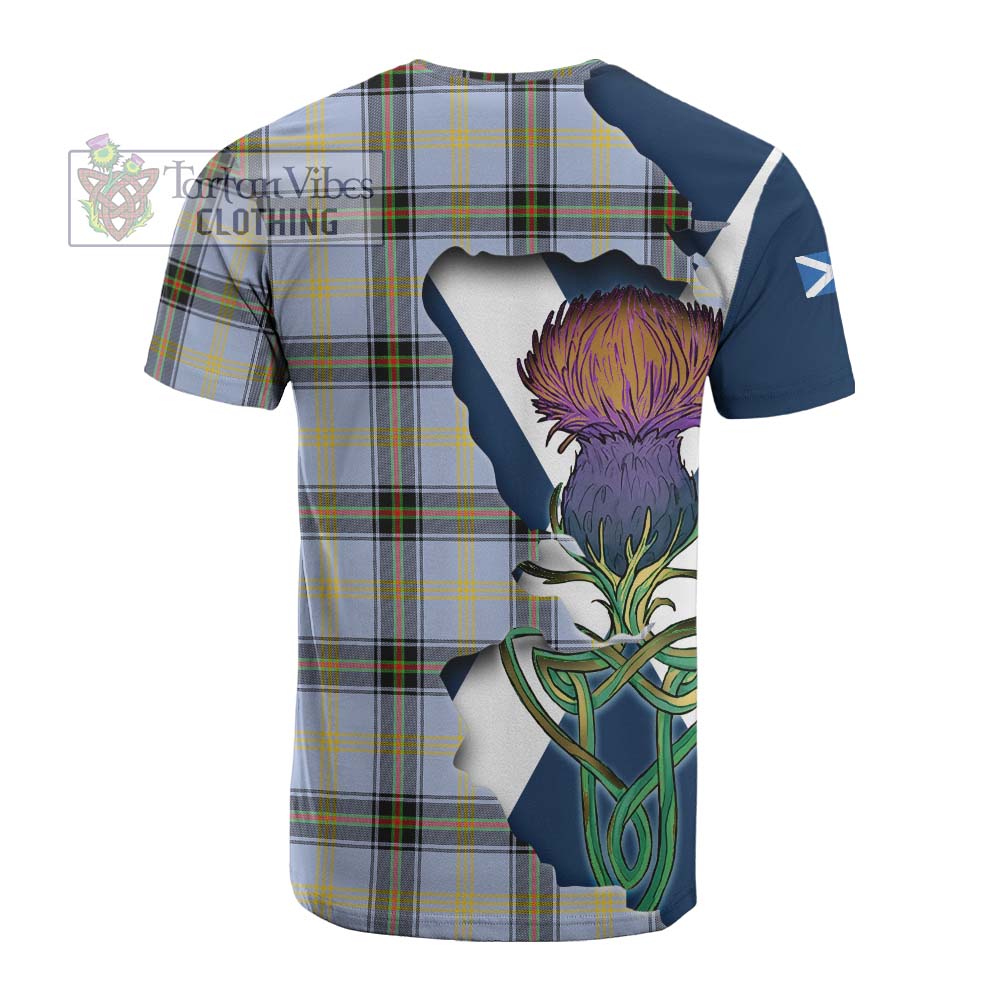 Tartan Vibes Clothing Bell Tartan Family Crest Cotton T-shirt Scottish Thistle Celtic Inspired