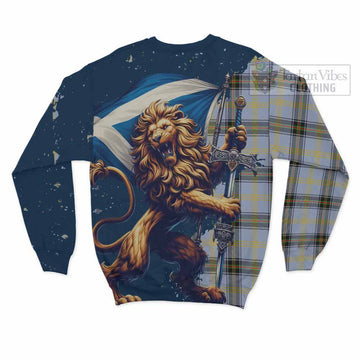 Tartan Vibes Clothing Bell Tartan Family Crest Sweatshirt with Scottish Majestic Lion