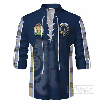 Tartan Vibes Clothing Bell Tartan Ghillie Kilt Shirt with Family Crest and Lion Rampant Vibes Sport Style