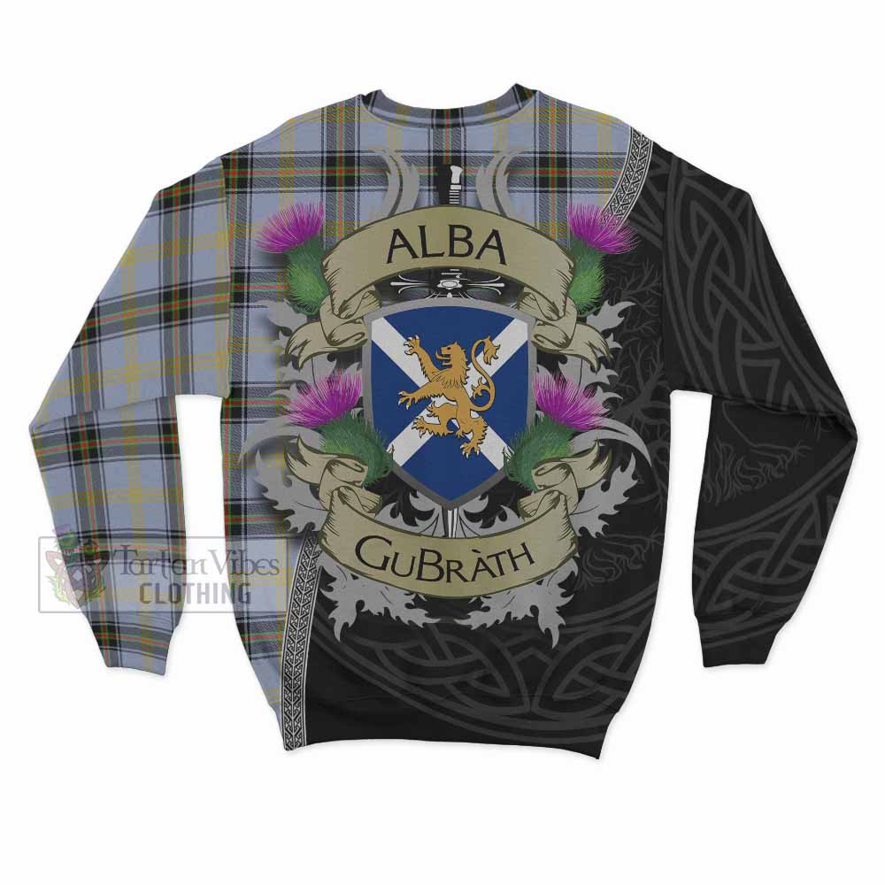 Tartan Vibes Clothing Bell Tartan Family Crest Sweatshirt Lion Rampant Royal Thistle Shield Celtic Inspired