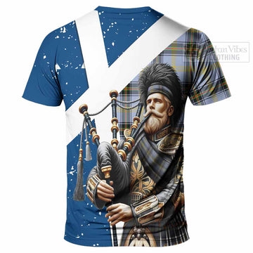 Bell Tartan T-Shirt with Family Crest Scottish Bagpiper Vibes