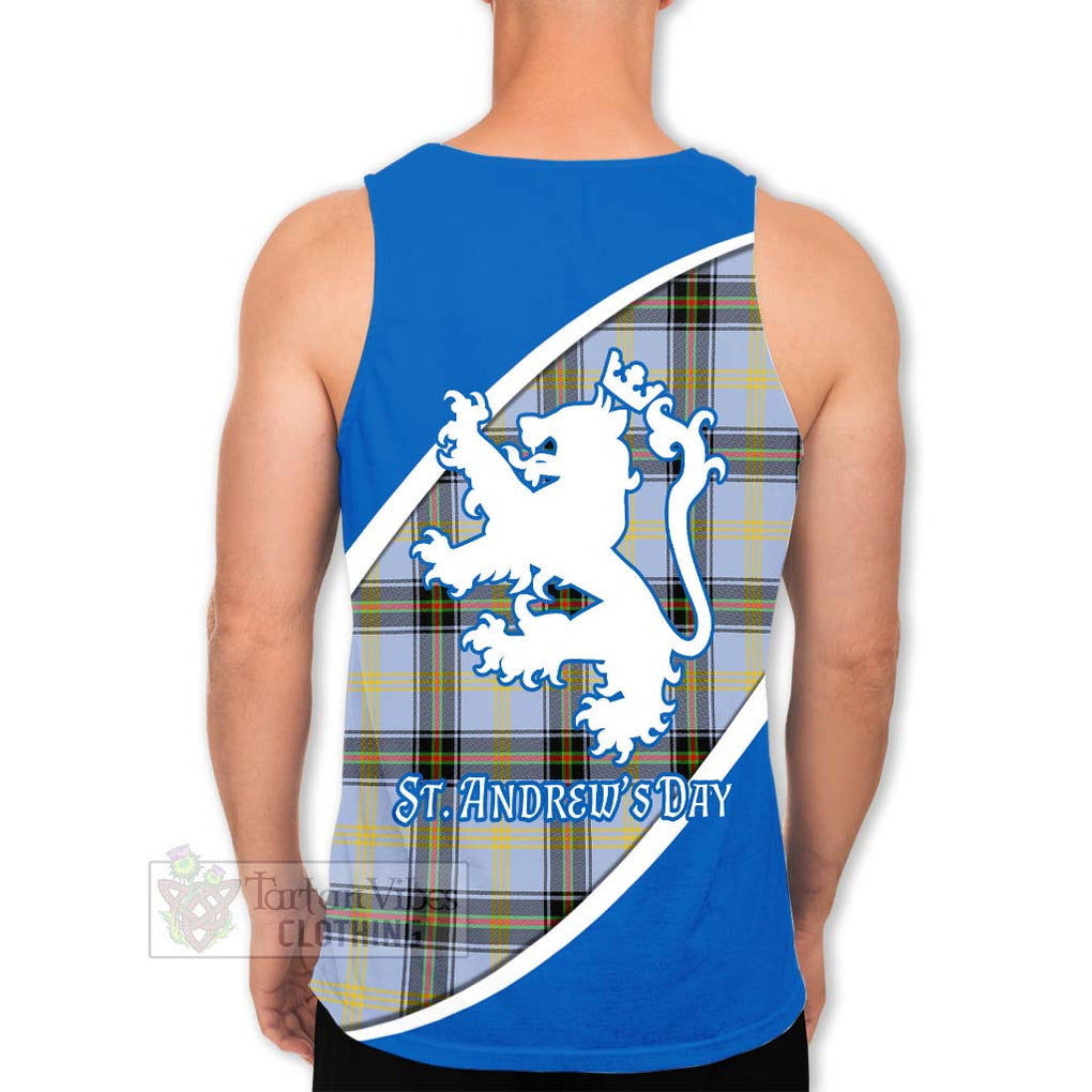 Tartan Vibes Clothing Bell Family Crest Tartan Men's Tank Top Celebrate Saint Andrew's Day in Style