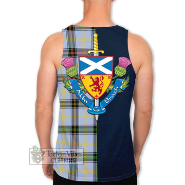 Tartan Vibes Clothing Bell Tartan Men's Tank Top with Scottish Lion Royal Arm Half Style
