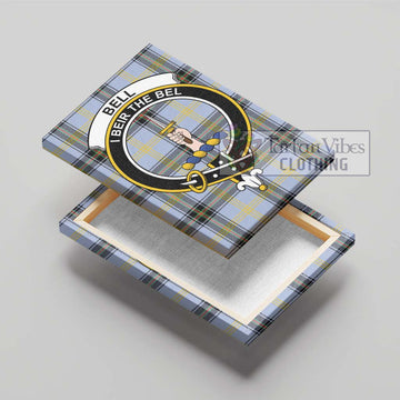 Bell Tartan Canvas Print Wall Art with Family Crest - Tartan Vibes Clothing