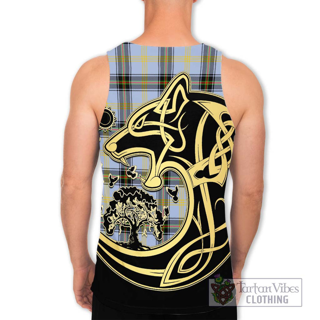 Bell Tartan Men's Tank Top with Family Crest Celtic Wolf Style - Tartan Vibes Clothing