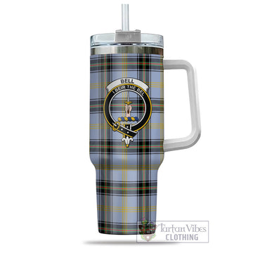 Tartan Vibes Clothing Bell Tartan and Family Crest Tumbler with Handle