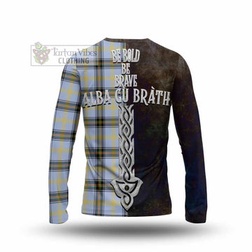 Bell Tartan Family Crest Long Sleeve T-Shirt Alba Gu Brath Be Brave Lion Ancient Style