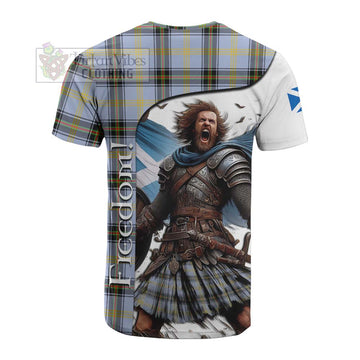 Bell Crest Tartan Cotton T-shirt Inspired by the Freedom of Scottish Warrior