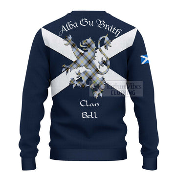 Tartan Vibes Clothing Bell Tartan Lion Rampant Knitted Sweater – Proudly Display Your Heritage with Alba Gu Brath and Clan Name