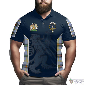 Bell Tartan Men's Polo Shirt with Family Crest and Lion Rampant Vibes Sport Style