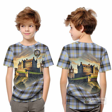 Tartan Vibes Clothing Bell Tartan Family Crest Kid T-Shirt with Scottish Ancient Castle Style