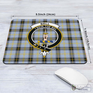 Bell Tartan Mouse Pad with Family Crest