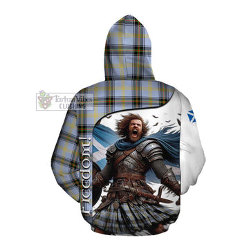 Tartan Vibes Clothing Bell Crest Tartan Cotton Hoodie Inspired by the Freedom of Scottish Warrior