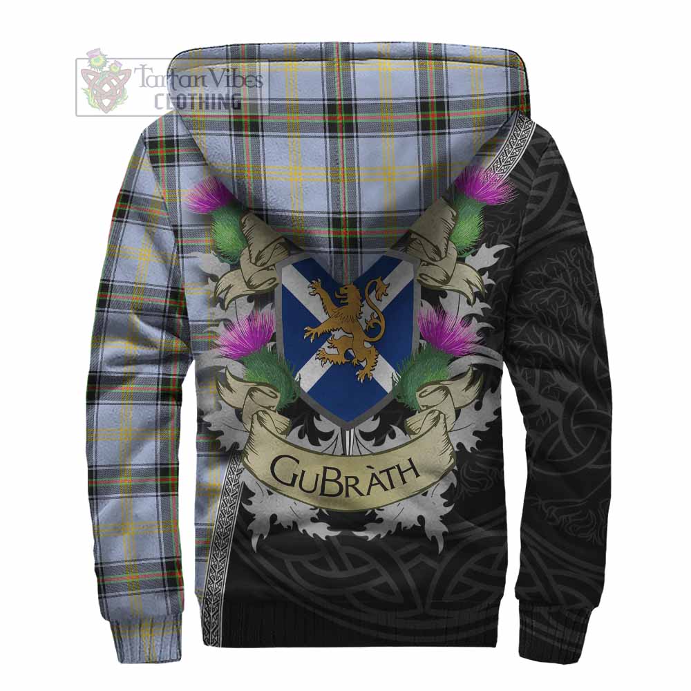 Tartan Vibes Clothing Bell Tartan Family Crest Sherpa Hoodie Lion Rampant Royal Thistle Shield Celtic Inspired