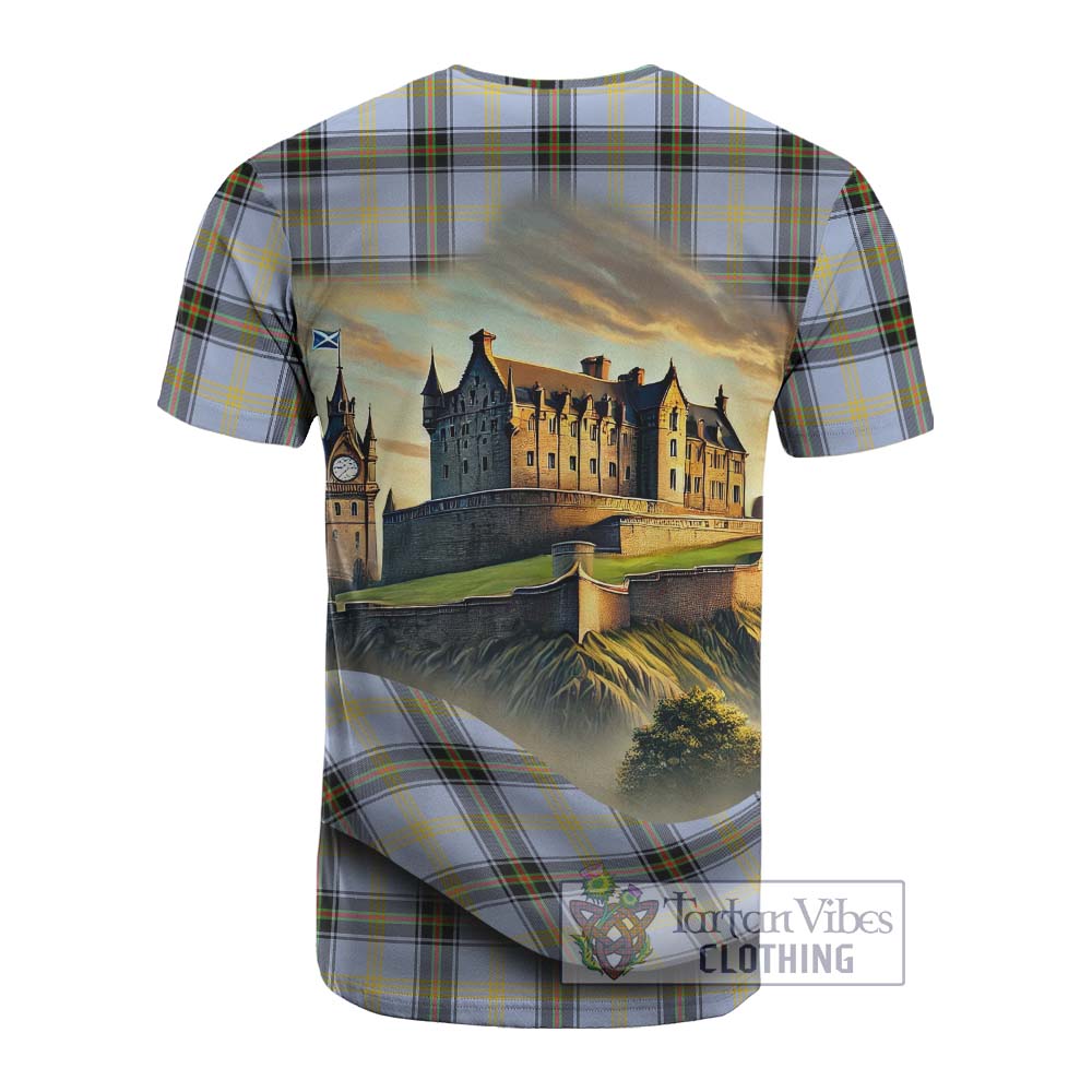Tartan Vibes Clothing Bell Tartan Family Crest Cotton T-shirt with Scottish Ancient Castle Style