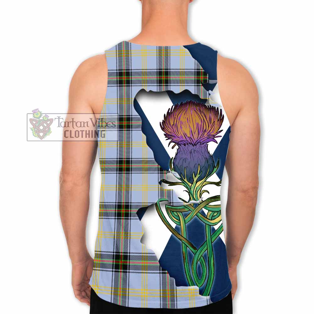 Tartan Vibes Clothing Bell Tartan Family Crest Men's Tank Top Scottish Thistle Celtic Inspired