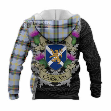 Bell Tartan Family Crest Knitted Hoodie Lion Rampant Royal Thistle Shield Celtic Inspired