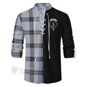 Tartan Vibes Clothing Bell Tartan Ghillie Kilt Shirt with Family Crest and Half Of Me Style