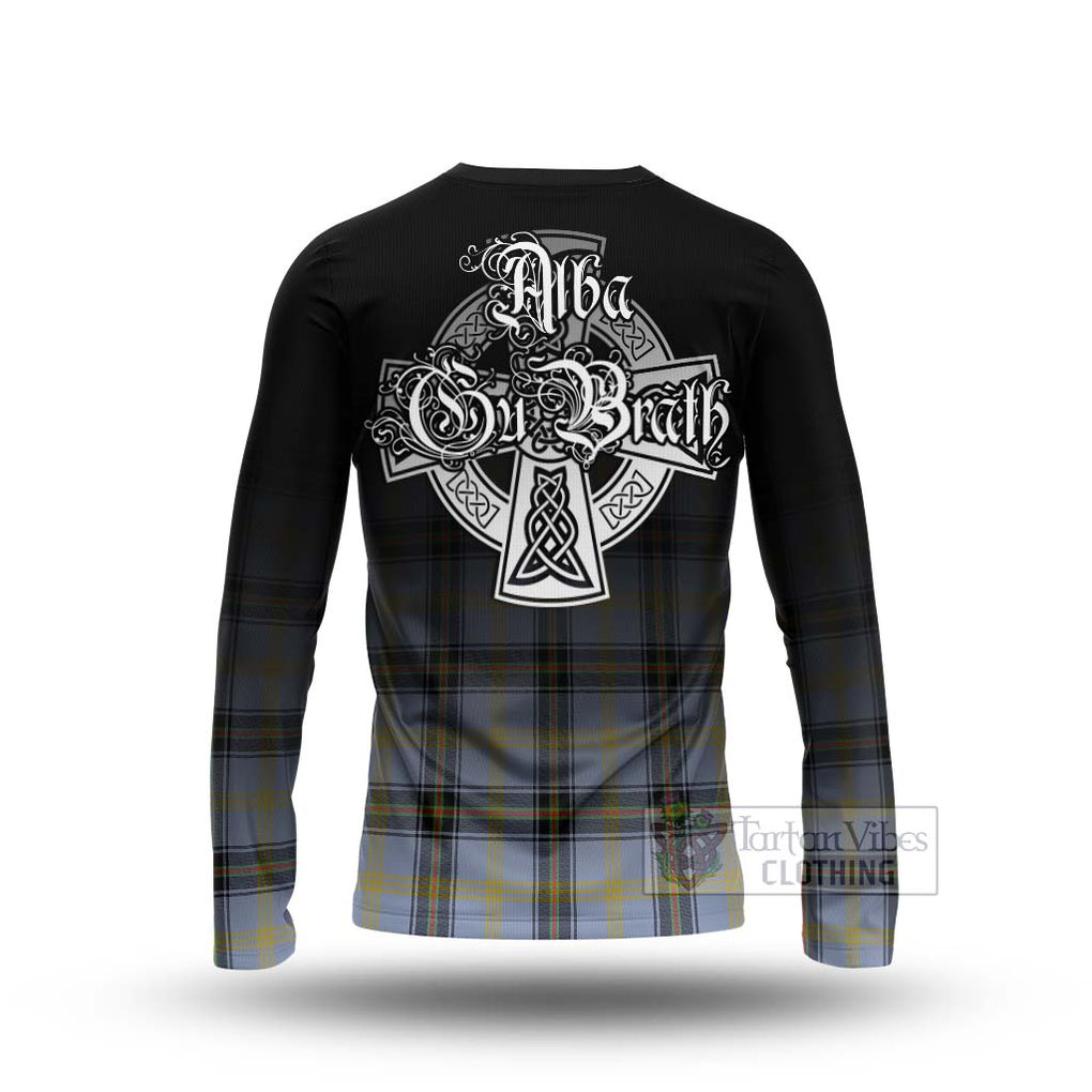 Tartan Vibes Clothing Bell Tartan Long Sleeve T-Shirt Featuring Alba Gu Brath Family Crest Celtic Inspired