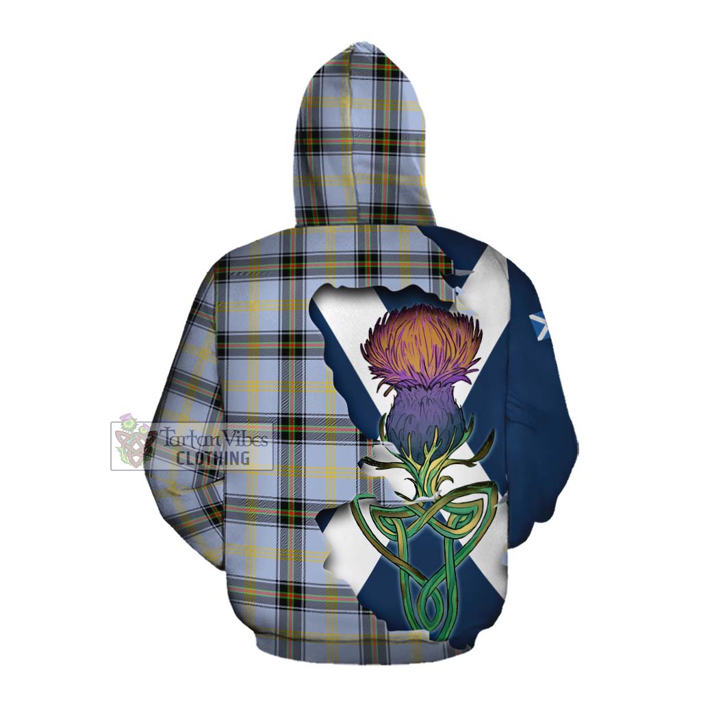 Tartan Vibes Clothing Bell Tartan Family Crest Cotton Hoodie Scottish Thistle Celtic Inspired
