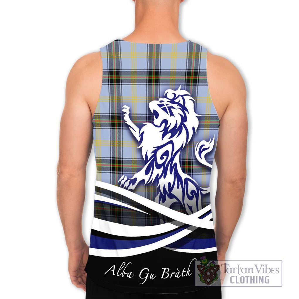 Bell Tartan Men's Tank Top with Alba Gu Brath Regal Lion Emblem - Tartanvibesclothing Shop