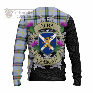 Tartan Vibes Clothing Bell Tartan Family Crest Knitted Sweater Lion Rampant Royal Thistle Shield Celtic Inspired