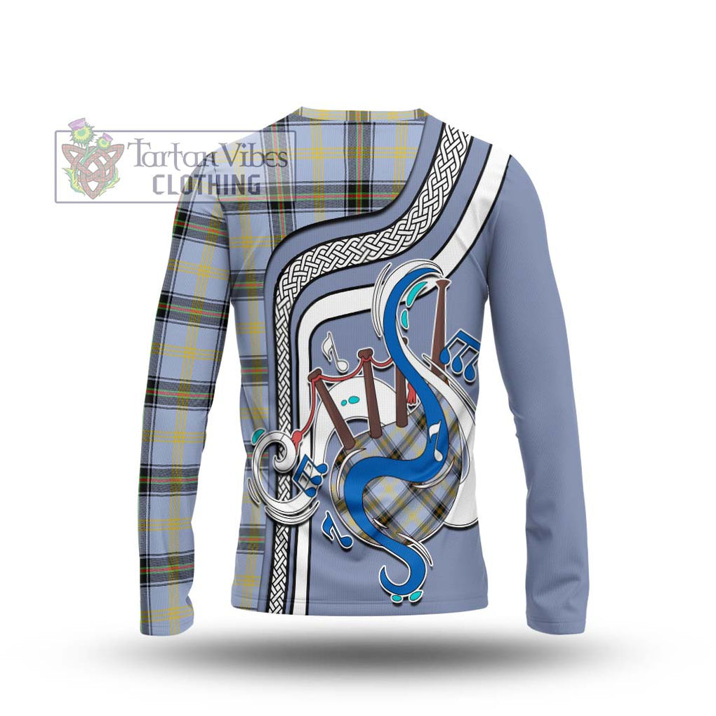 Tartan Vibes Clothing Bell Tartan Long Sleeve T-Shirt with Epic Bagpipe Style