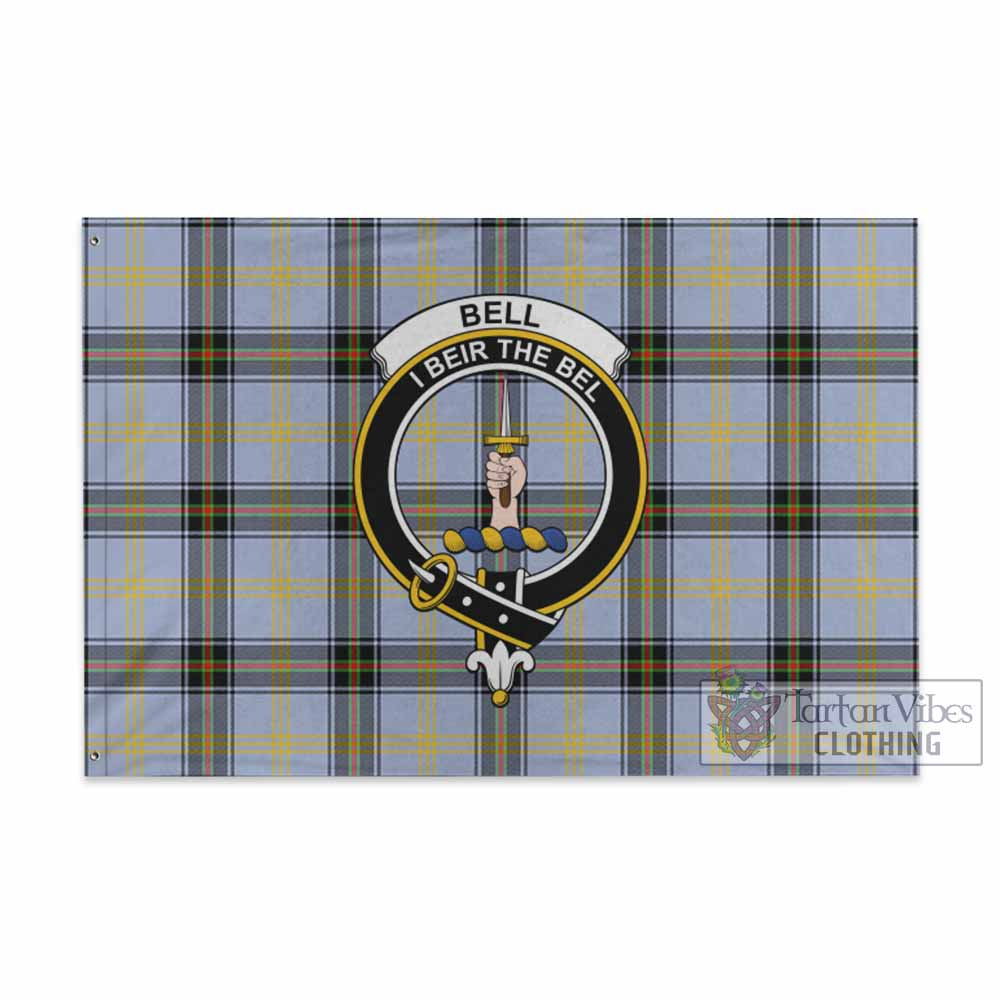 Tartan Vibes Clothing Bell Tartan House Flag with Family Crest