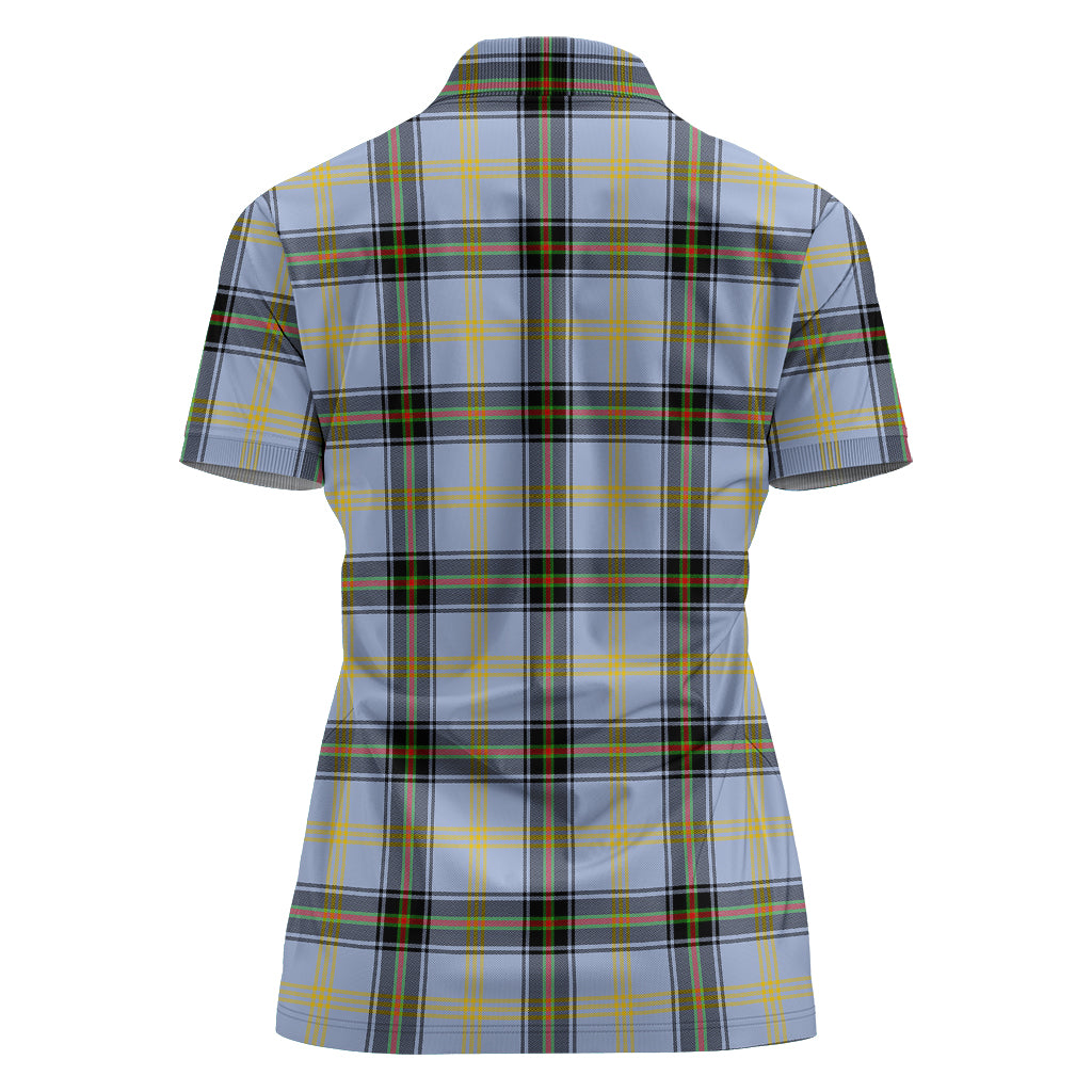 Bell Tartan Polo Shirt with Family Crest For Women - Tartanvibesclothing