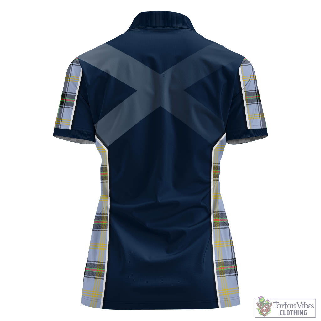 Tartan Vibes Clothing Bell Tartan Women's Polo Shirt with Family Crest and Lion Rampant Vibes Sport Style