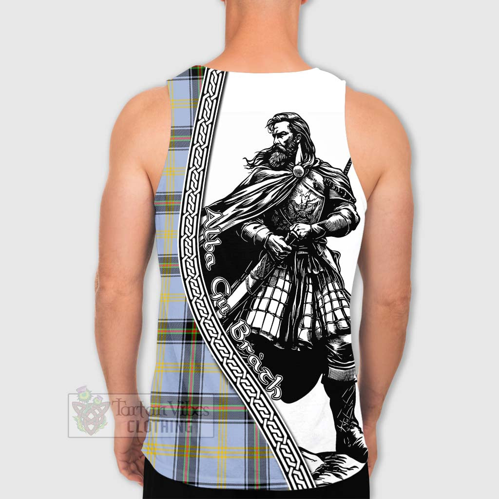 Tartan Vibes Clothing Bell Tartan Clan Crest Men's Tank Top with Highlander Warrior Celtic Style