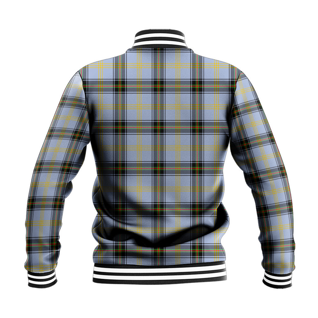 Bell Tartan Baseball Jacket with Family Crest - Tartan Vibes Clothing