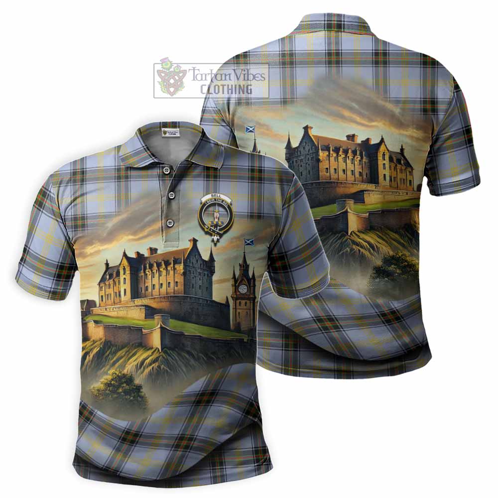 Tartan Vibes Clothing Bell Tartan Family Crest Polo Shirt with Scottish Ancient Castle Stype