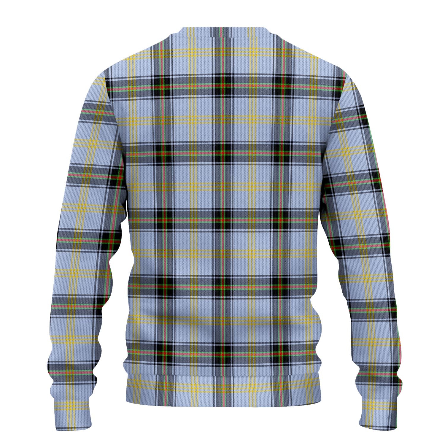 Bell Tartan Knitted Sweater with Family Crest - Tartanvibesclothing