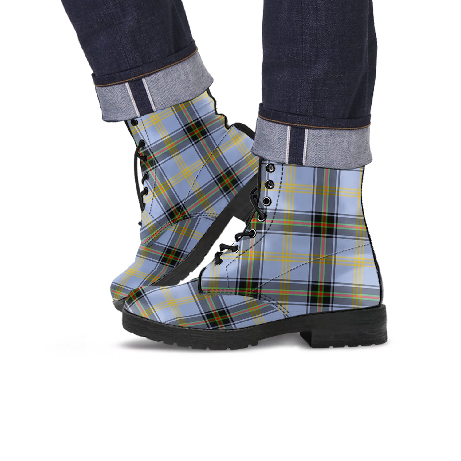 Bell Tartan Leather Boots - Tartanvibesclothing