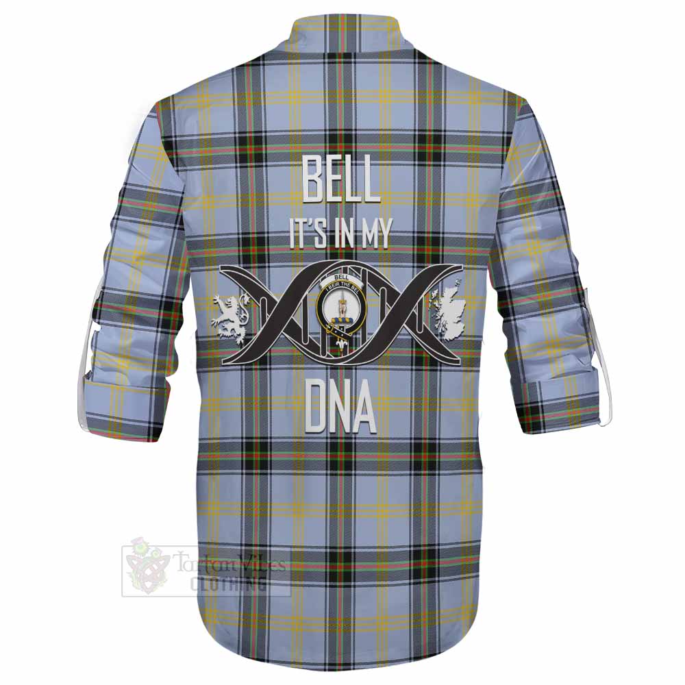 Tartan Vibes Clothing Bell Tartan Ghillie Kilt Shirt with Family Crest DNA In Me Style