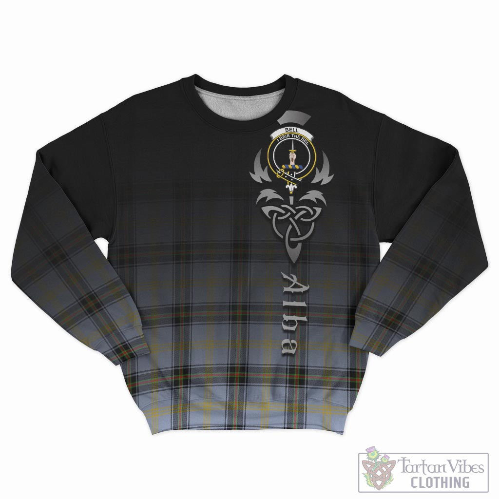 Tartan Vibes Clothing Bell Tartan Sweatshirt Featuring Alba Gu Brath Family Crest Celtic Inspired