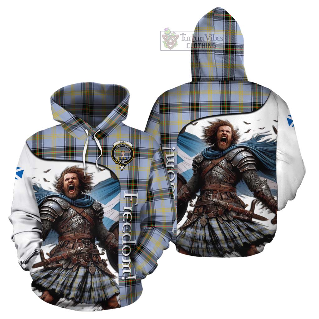 Tartan Vibes Clothing Bell Crest Tartan Cotton Hoodie Inspired by the Freedom of Scottish Warrior