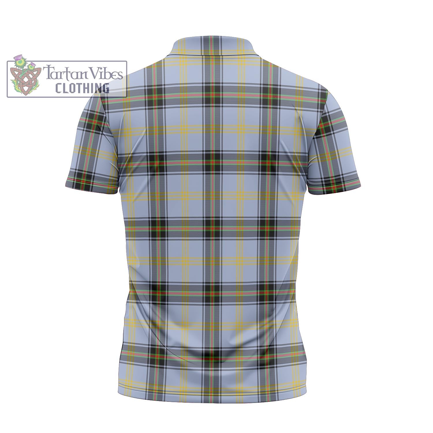 Tartan Vibes Clothing Bell Tartan Zipper Polo Shirt with Family Crest