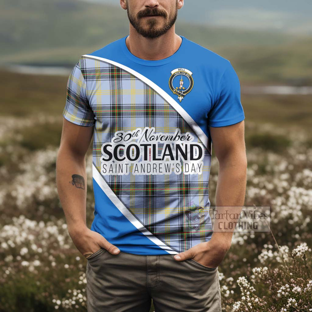 Tartan Vibes Clothing Bell Family Crest Tartan T-Shirt Celebrate Saint Andrew's Day in Style